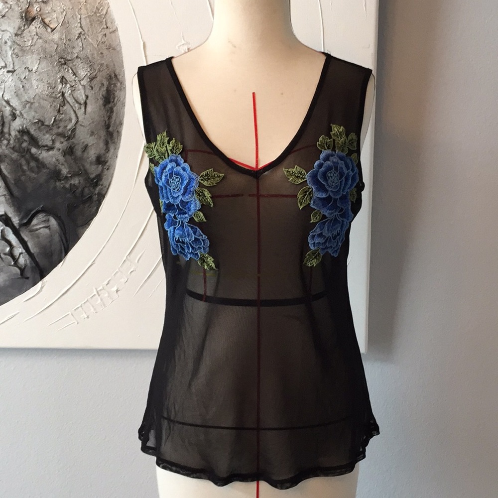 Blue Rose's Sheer Black Tank